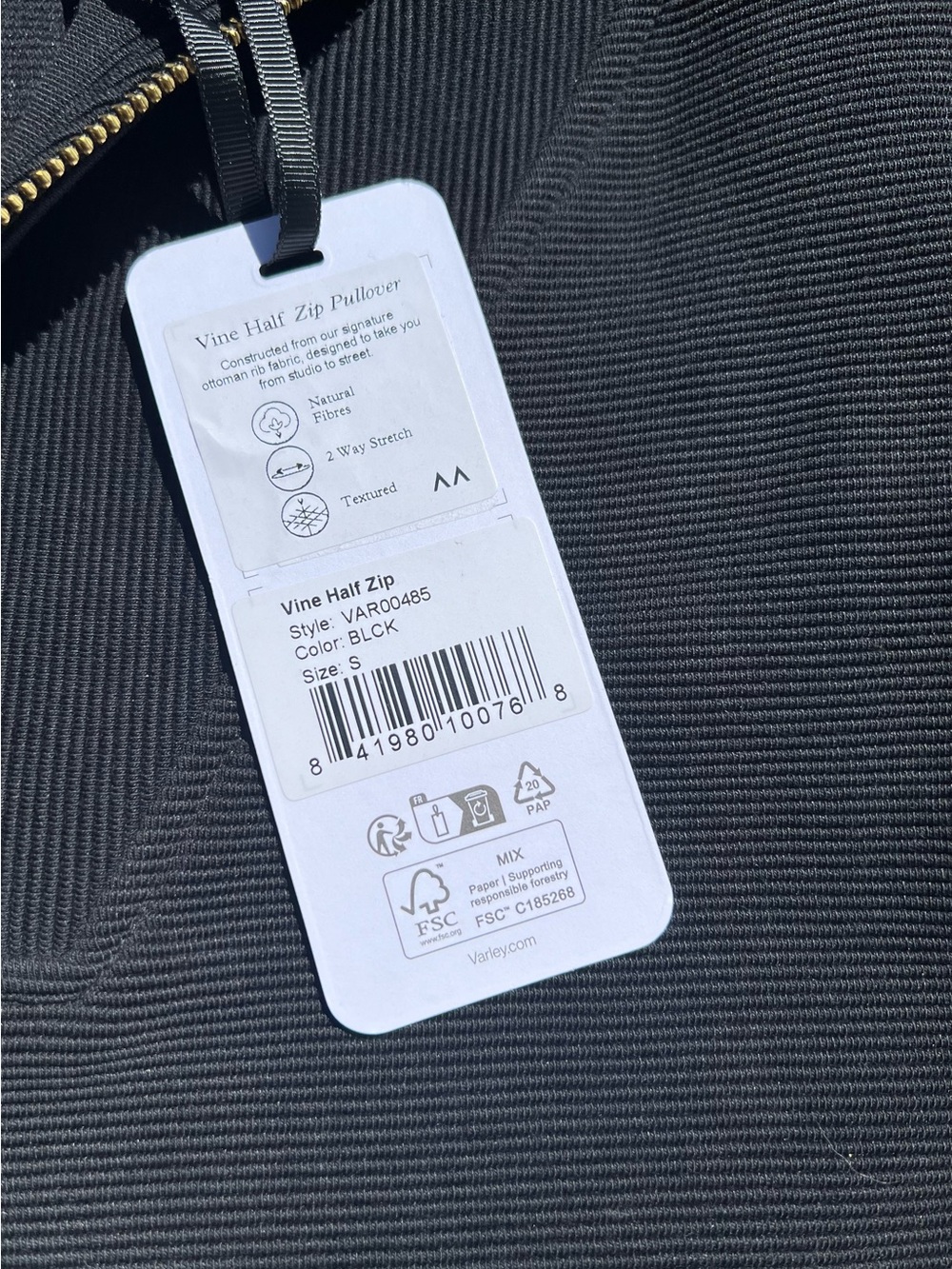 Varley NWT Vine Half-Zip Pullover Black Small - Picture 5 of 13